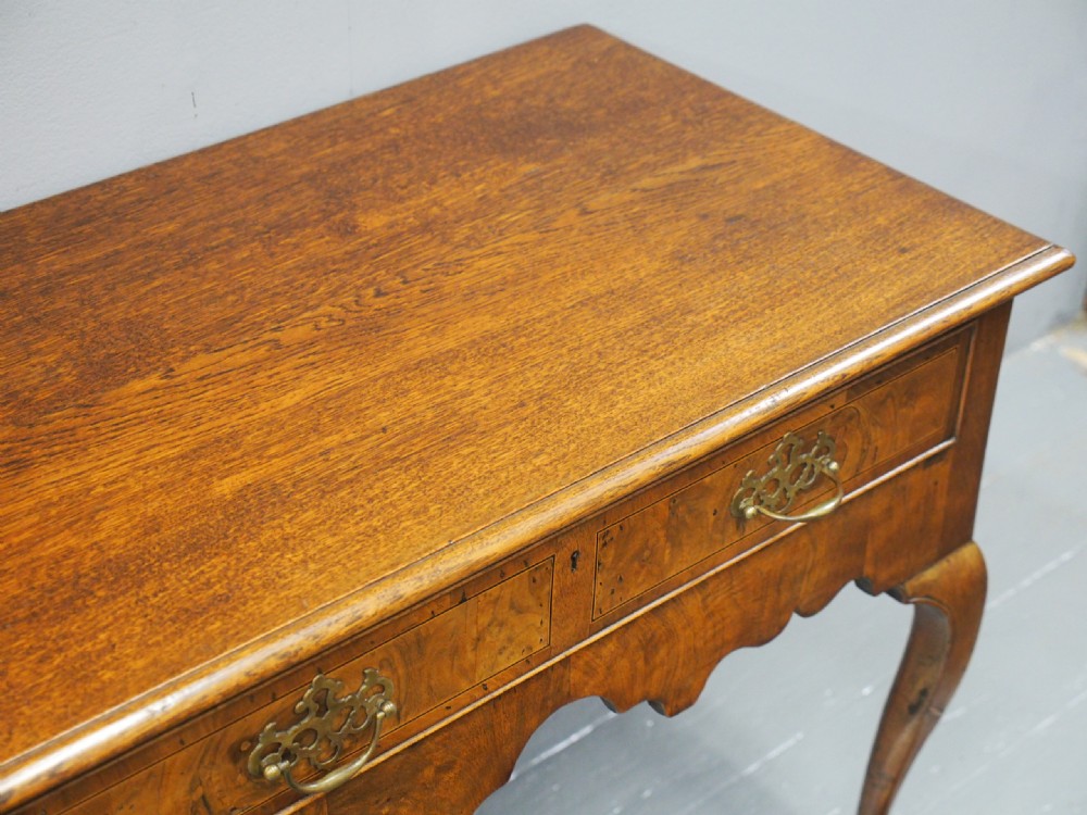 George II Oak and Walnut Lowboy View VI