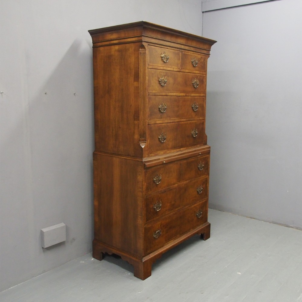 Georgian Style Walnut Chest on Chest