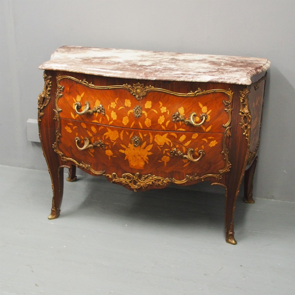 Louis XV Style French Marble Top Commode