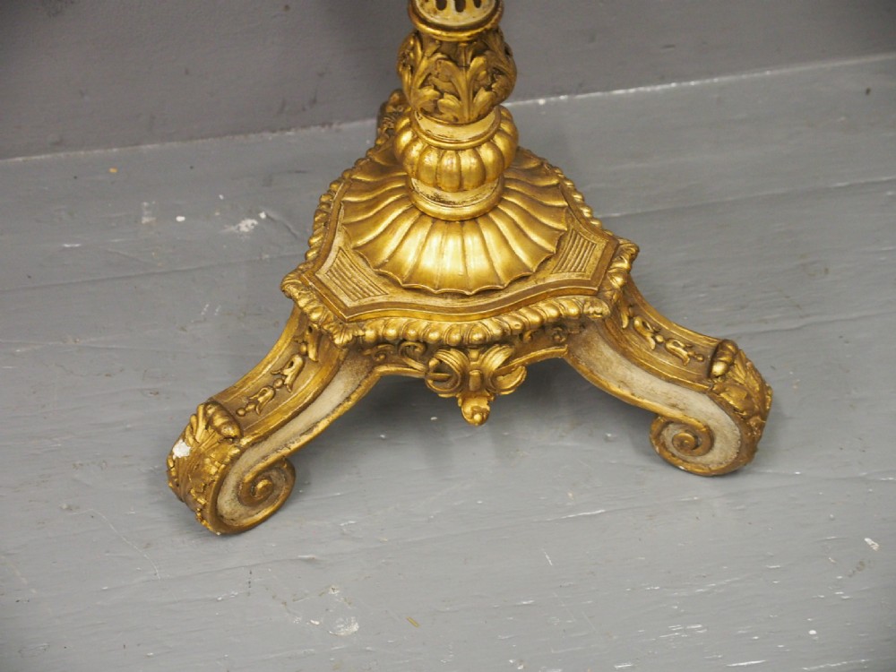 Pair of Marble Top and Gilded Occasional Tables View VI