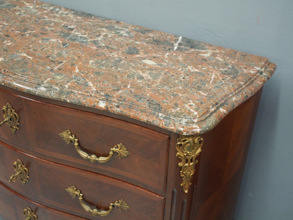 Louis XV Style Walnut Commode with Marble Top View III