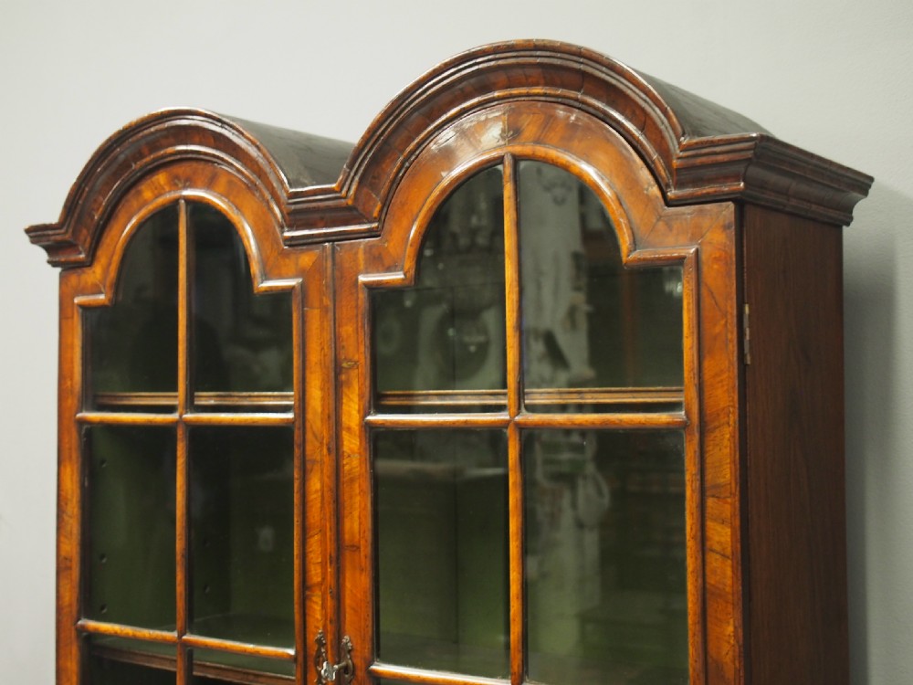 Georgian Style Walnut Cabinet Bookcase View V