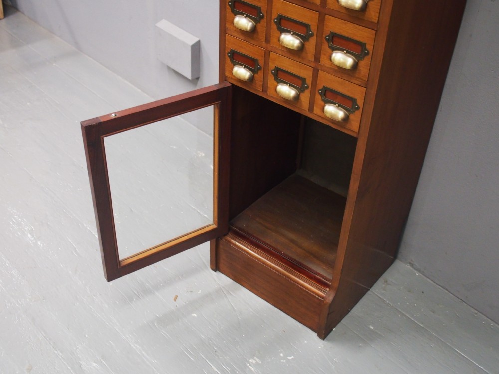 Mahogany Index and Folio Cabinet View X
