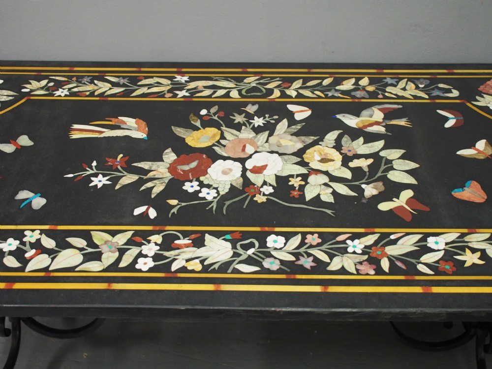 Italian Pietra Dura Marble Table View XIV