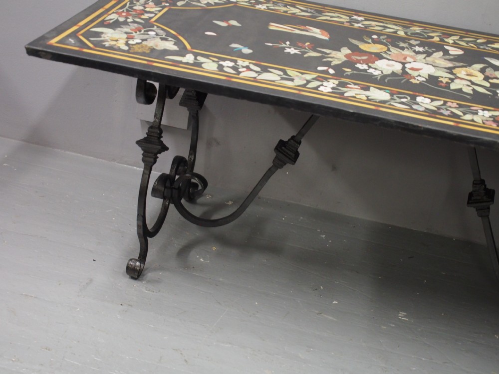 Italian Pietra Dura Marble Table View XV