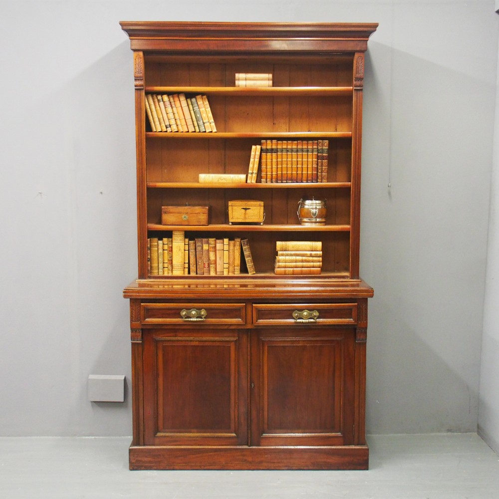 Victorian Mahogany Open Bookcase