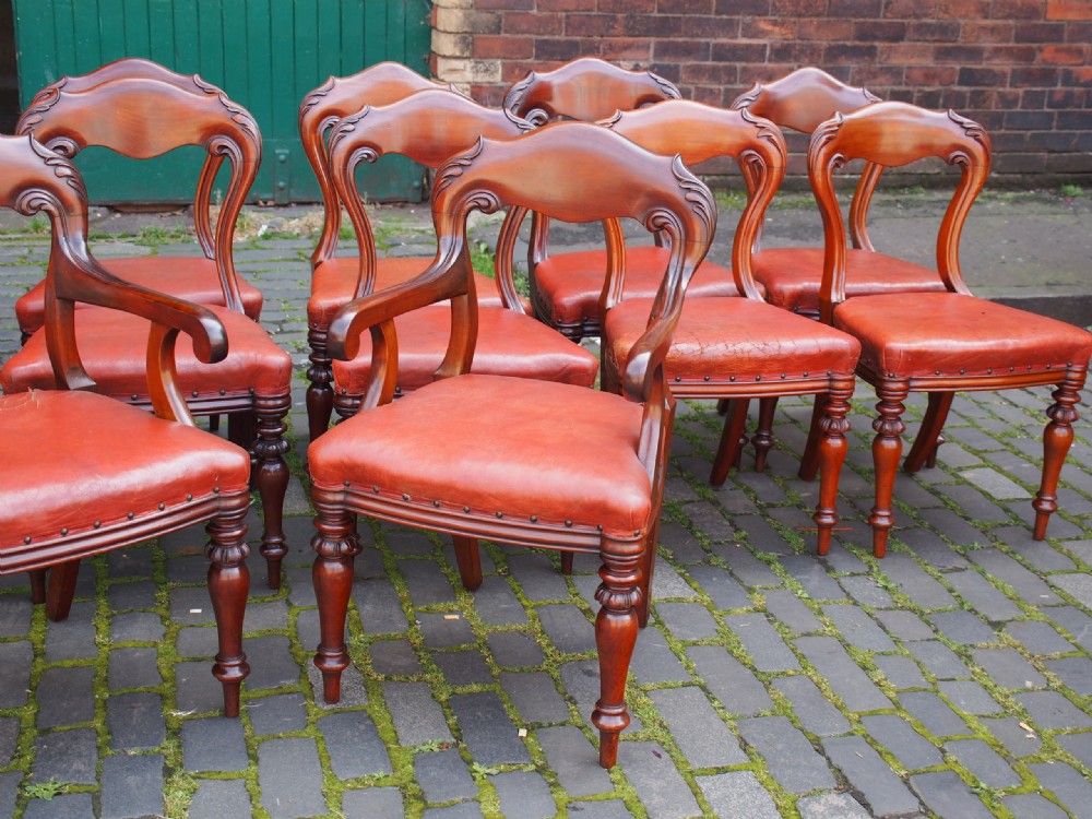 Set of 14 Scottish Mahogany Dining Chairs View II