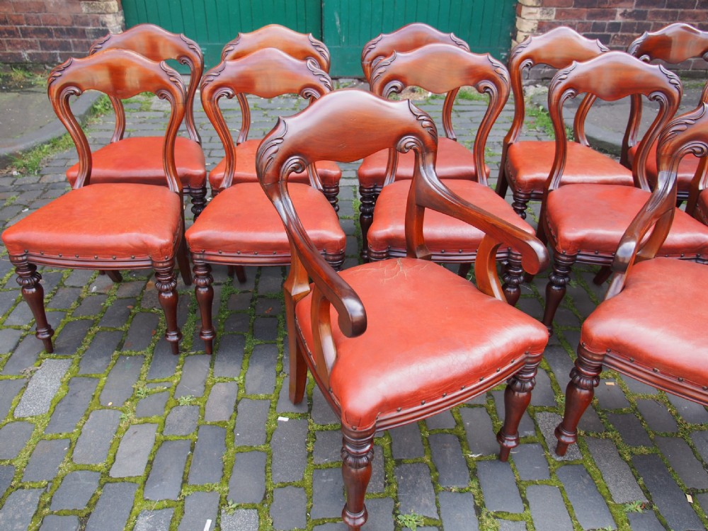 Set of 14 Scottish Mahogany Dining Chairs View VI