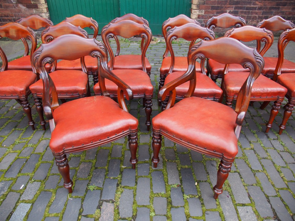 Set of 14 Scottish Mahogany Dining Chairs View VII