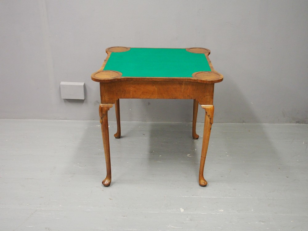 George II Walnut Foldover Games Table View II