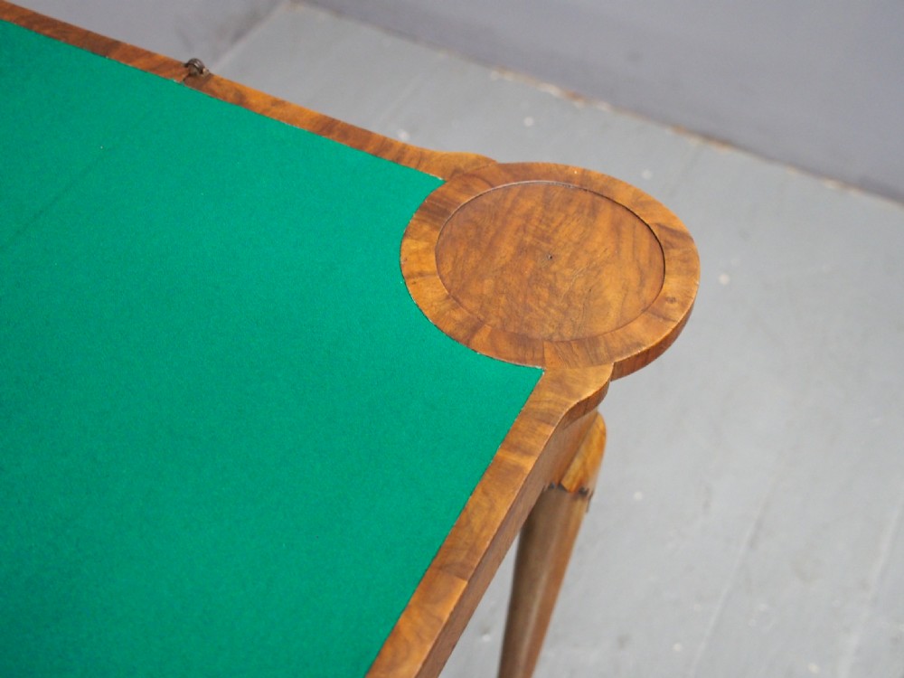 George II Walnut Foldover Games Table View IV