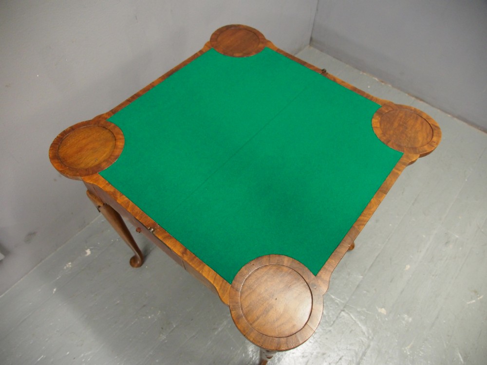 George II Walnut Foldover Games Table View V