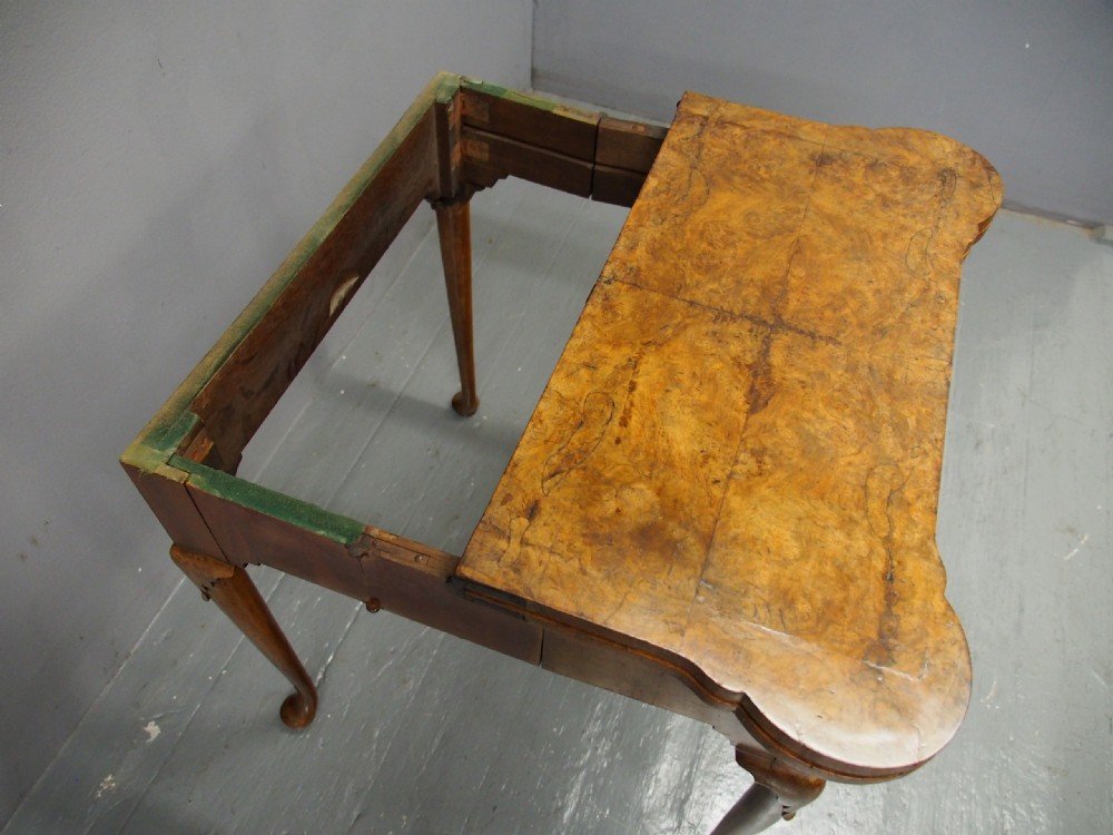 George II Walnut Foldover Games Table View VI
