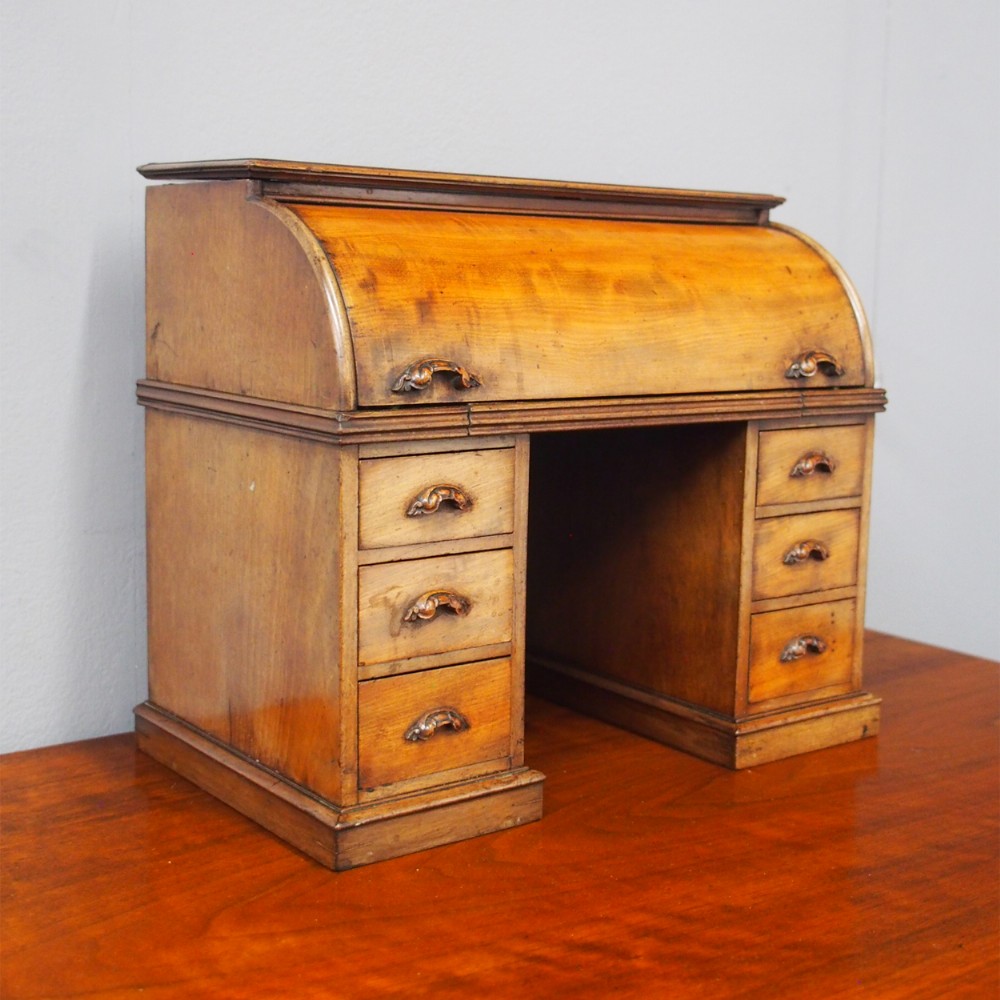 Miniature Mahogany Cylinder Desk