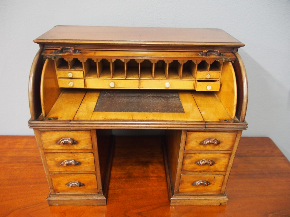 Miniature Mahogany Cylinder Desk View IX