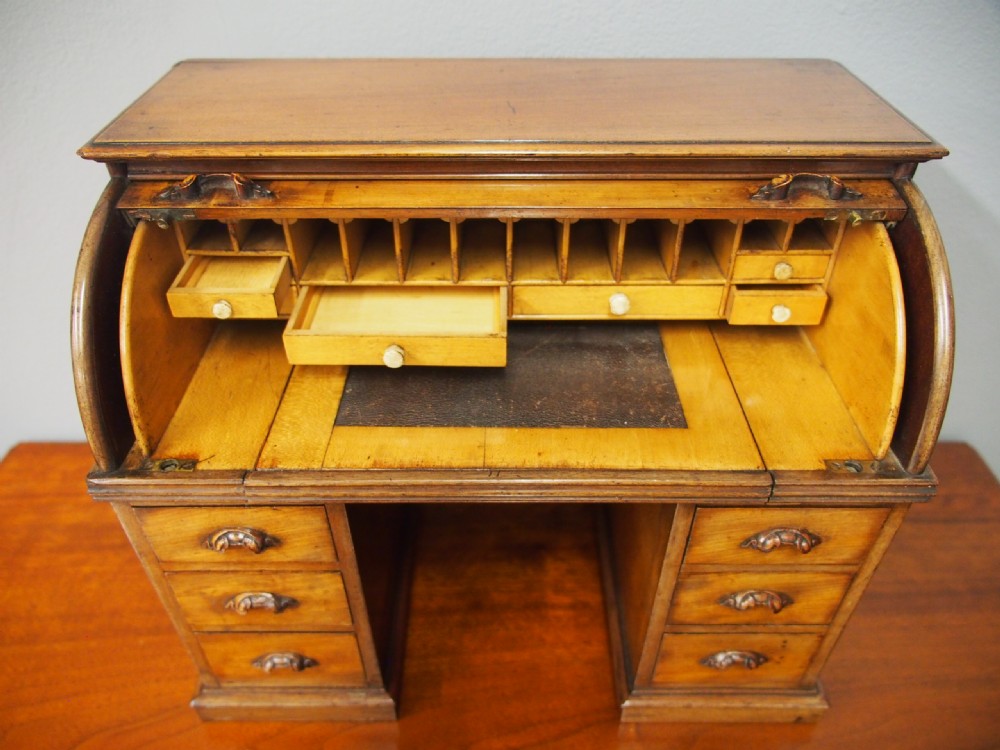 Miniature Mahogany Cylinder Desk View X
