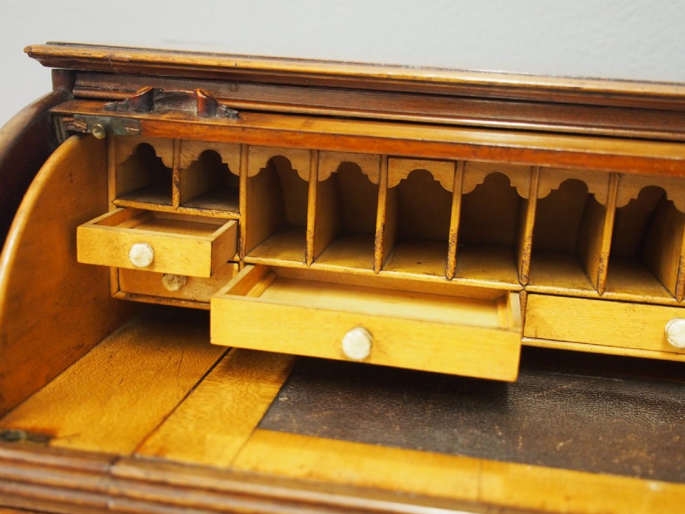 Miniature Mahogany Cylinder Desk View XI