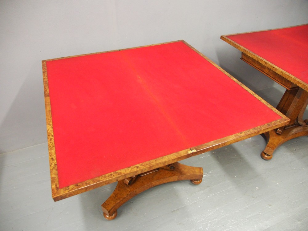 Pair of Scottish George IV Burr Elm Card Tables View VII