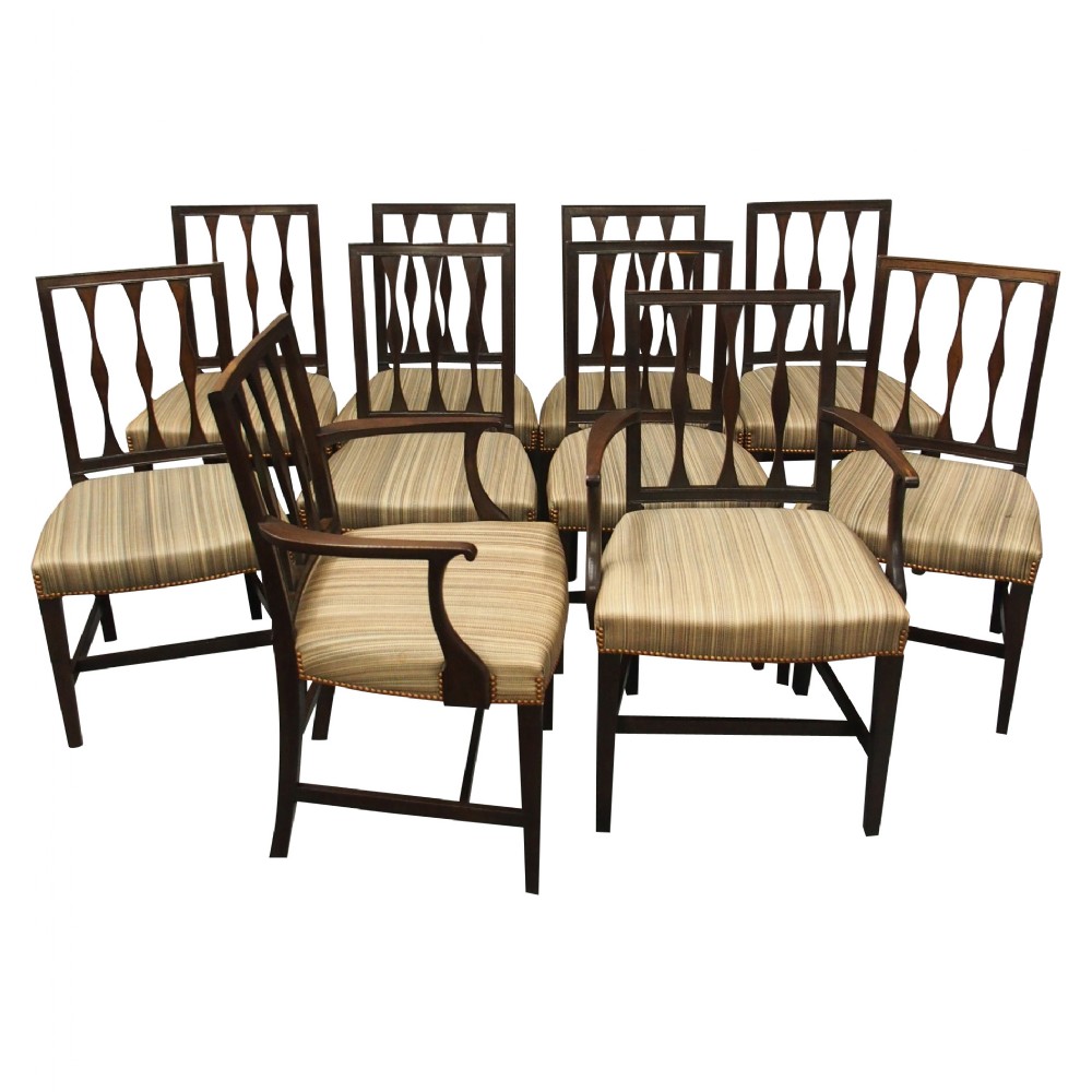 Set of 10 Scottish Laburnum Dining Chairs