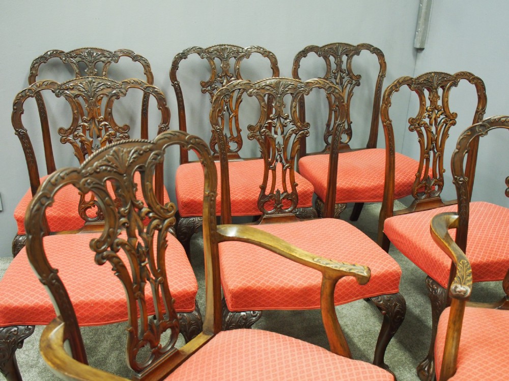 Set of 8 Chippendale Style Dining Chairs View IV
