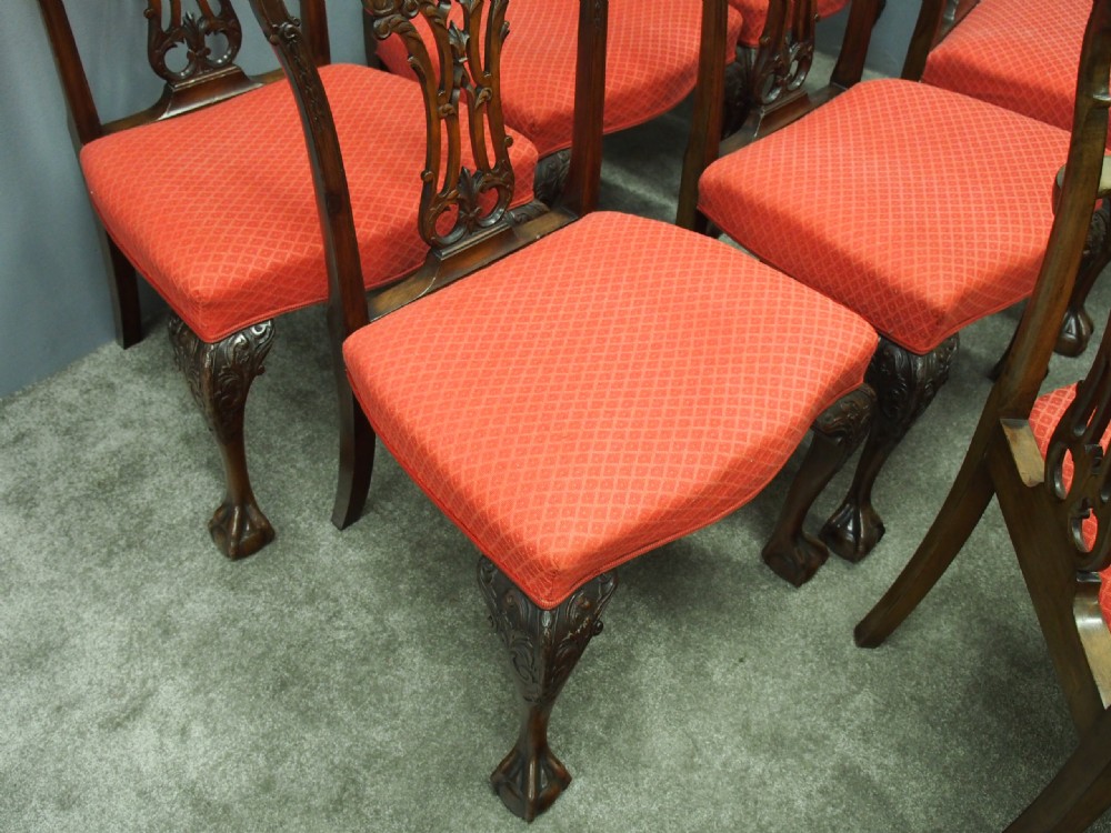 Set of 8 Chippendale Style Dining Chairs View X