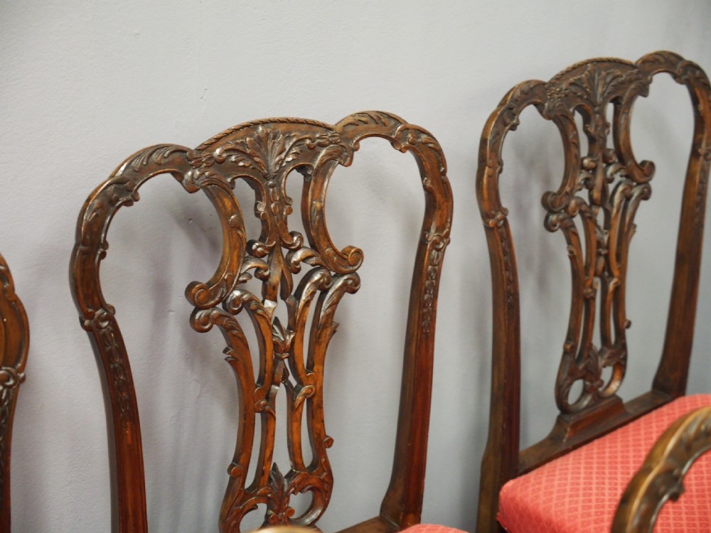 Set of 8 Chippendale Style Dining Chairs View XII