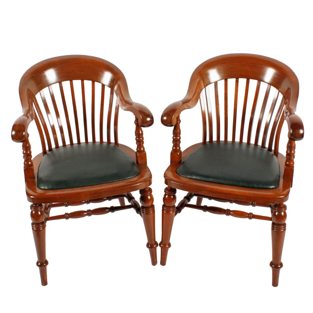 Pair of Victorian Mahogany Desk Chairs