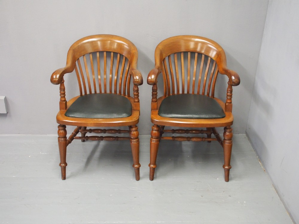 Pair of Victorian Mahogany Desk Chairs View IV