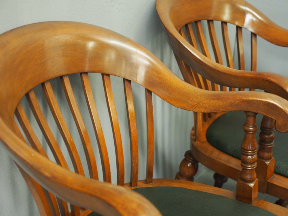 Pair of Victorian Mahogany Desk Chairs View XII
