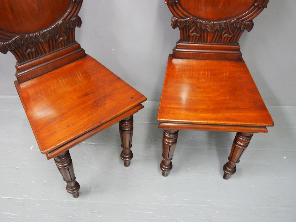 Pair of Mahogany Hall Chairs View V