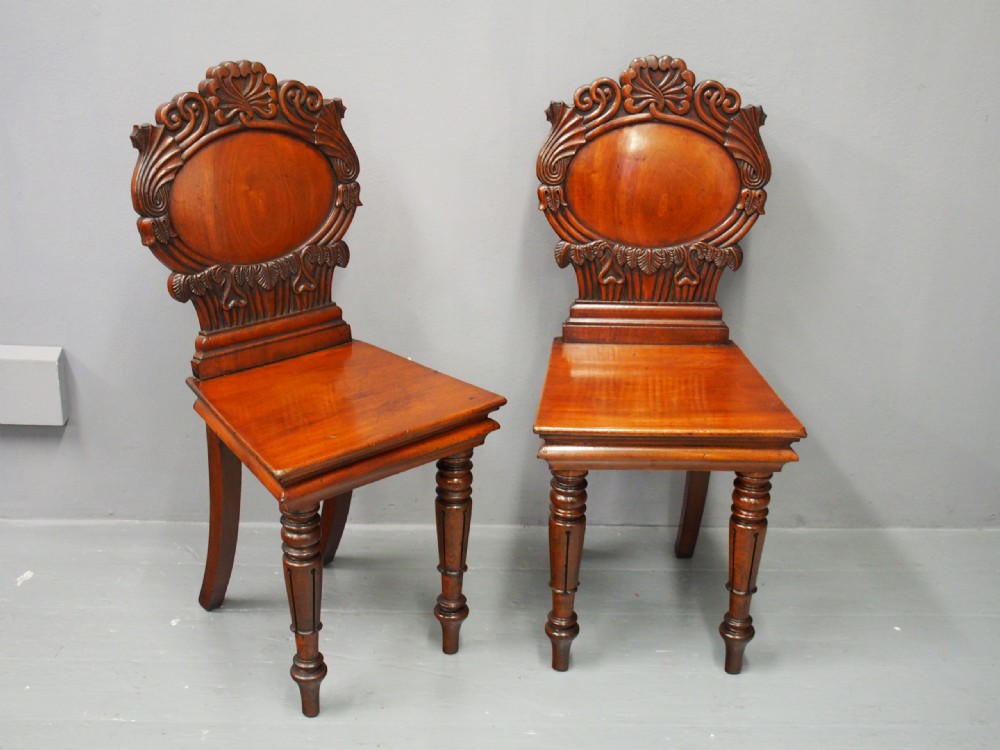 Pair of Mahogany Hall Chairs View VII