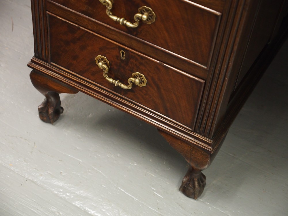 Chippendale Style Mahogany Kneehole Desk View V