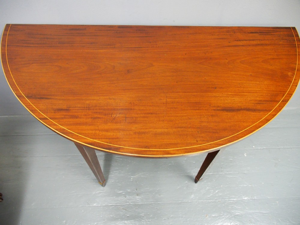 Pair of George III Inlaid Mahogany Side Tables View II