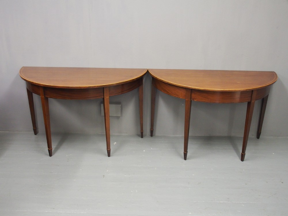 Pair of George III Inlaid Mahogany Side Tables View IV