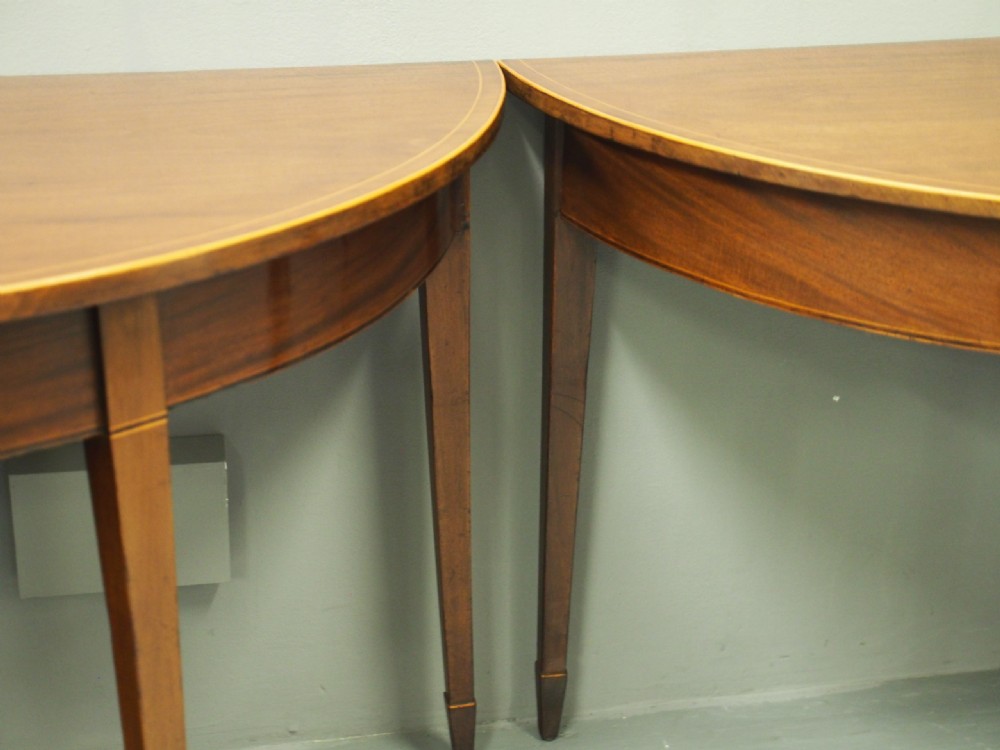 Pair of George III Inlaid Mahogany Side Tables View VIII