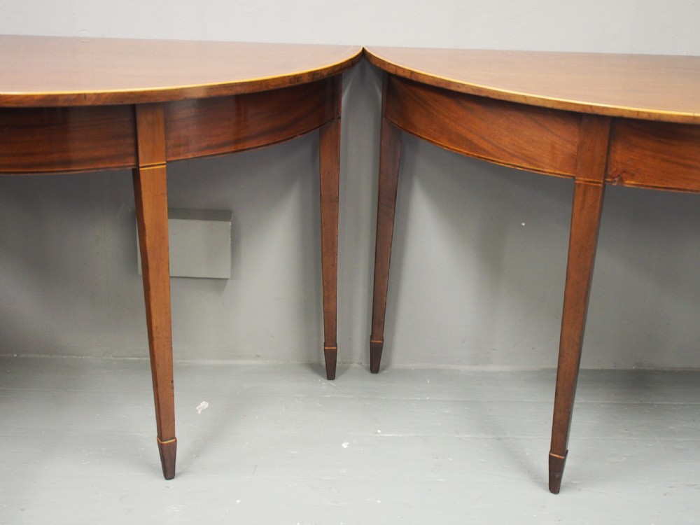 Pair of George III Inlaid Mahogany Side Tables View IX