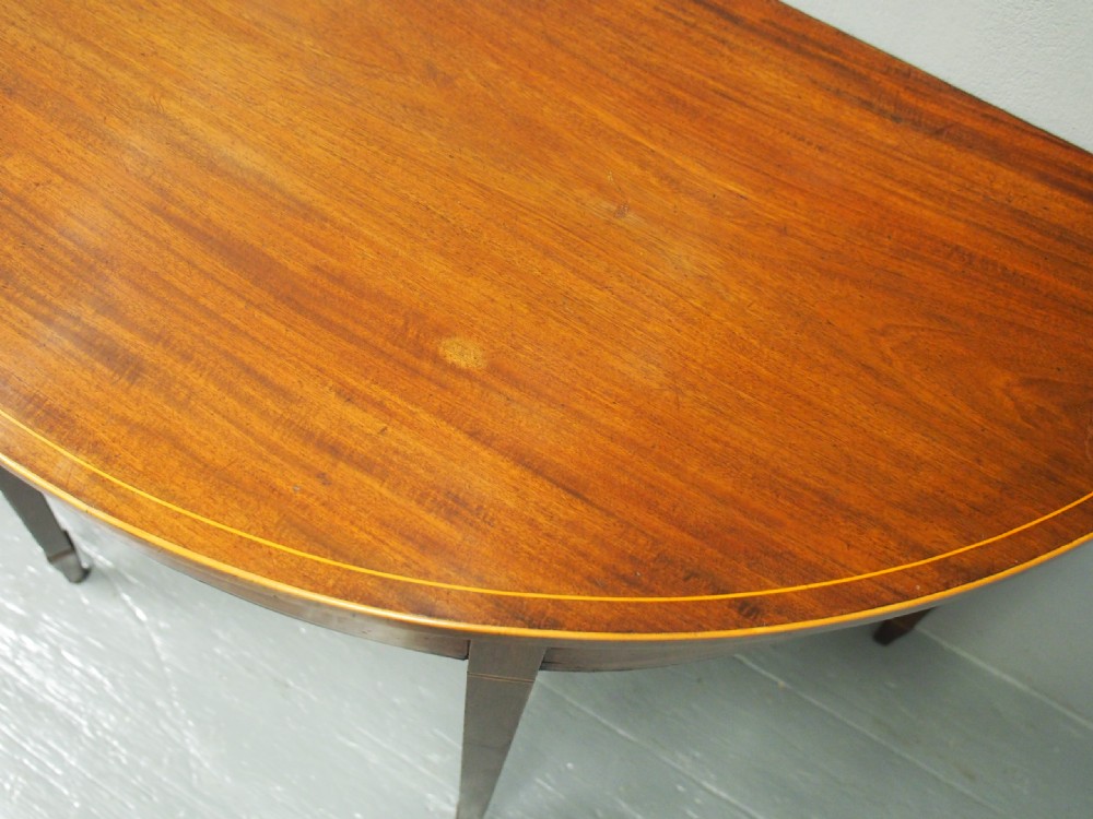 Pair of George III Inlaid Mahogany Side Tables View XI