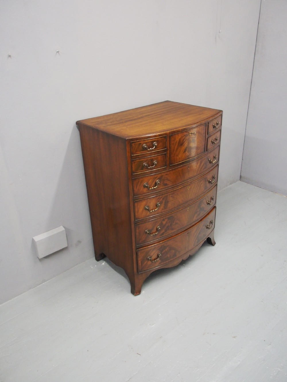 Georgian Style Inlaid Mahogany Bowfront Chest View II
