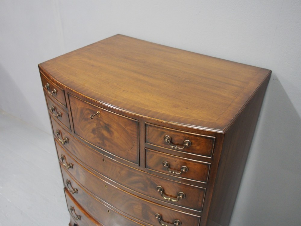 Georgian Style Inlaid Mahogany Bowfront Chest View III