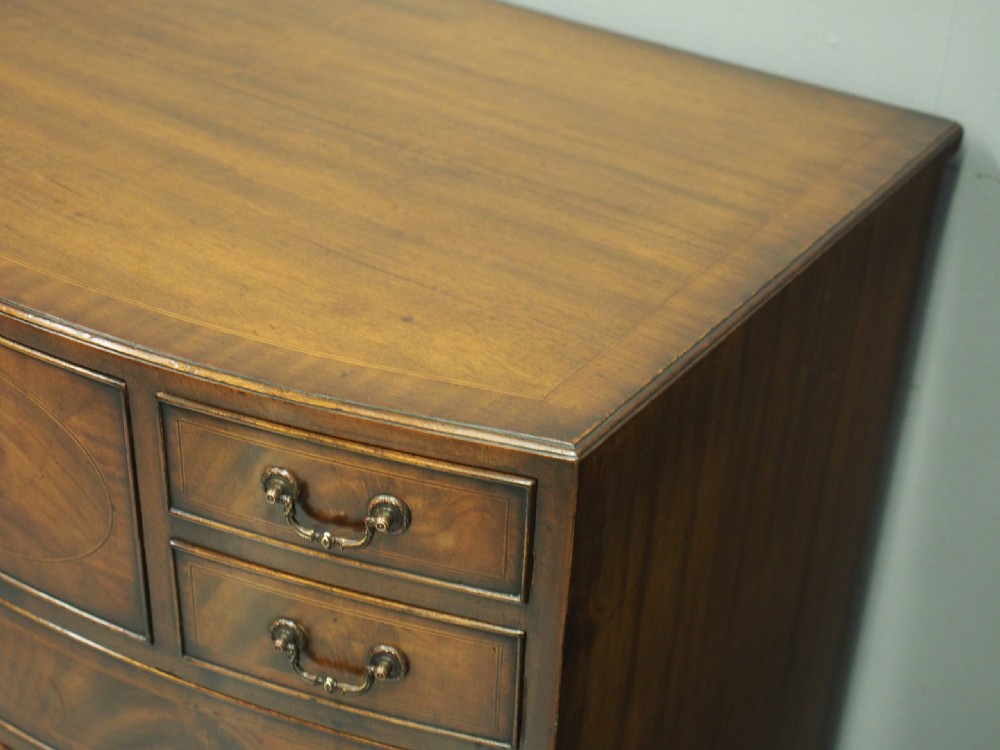 Georgian Style Inlaid Mahogany Bowfront Chest View IV