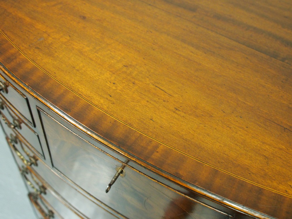 Georgian Style Inlaid Mahogany Bowfront Chest View VI