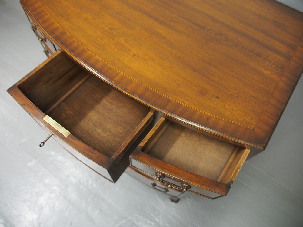 Georgian Style Inlaid Mahogany Bowfront Chest View VII