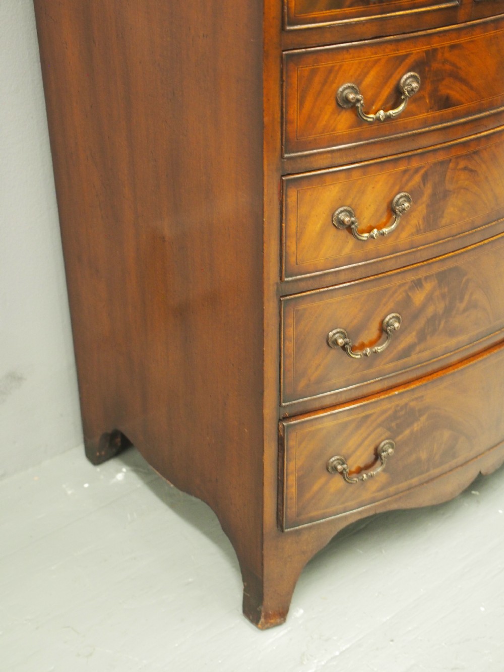 Georgian Style Inlaid Mahogany Bowfront Chest View VIII