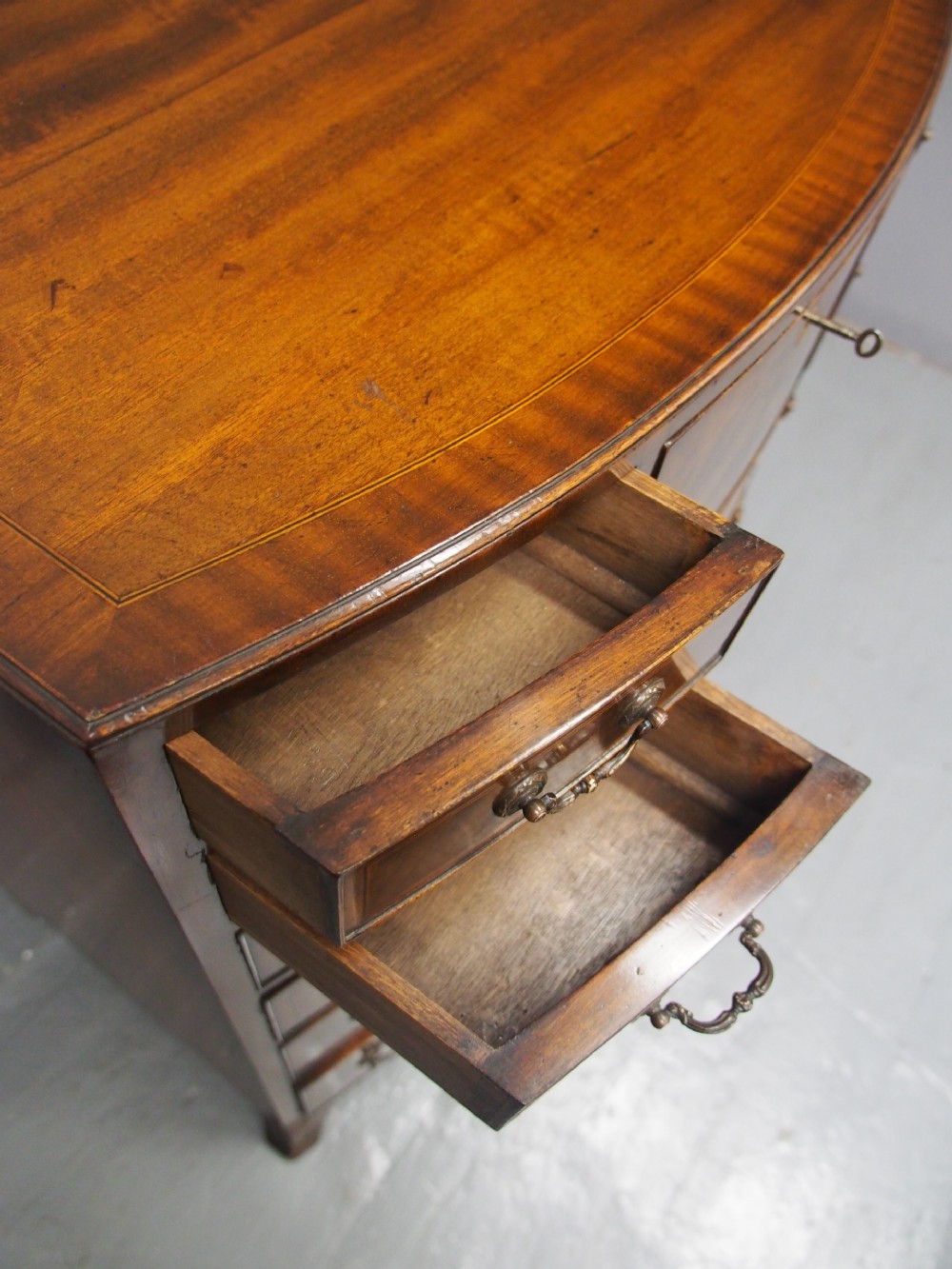 Georgian Style Inlaid Mahogany Bowfront Chest View IX