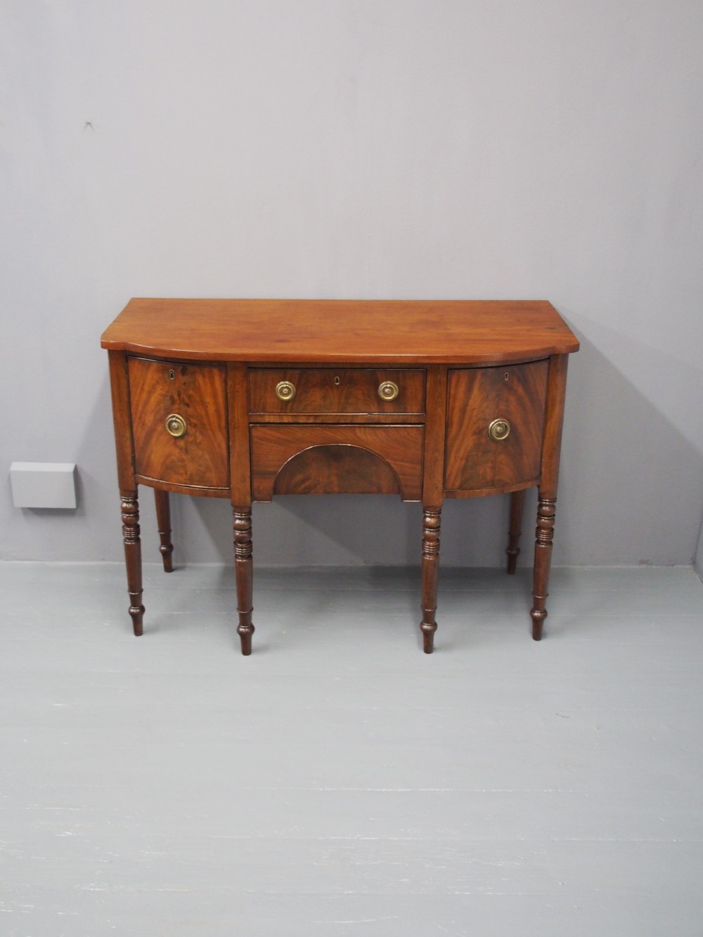 George III Mahogany Bowfront Sideboard View III