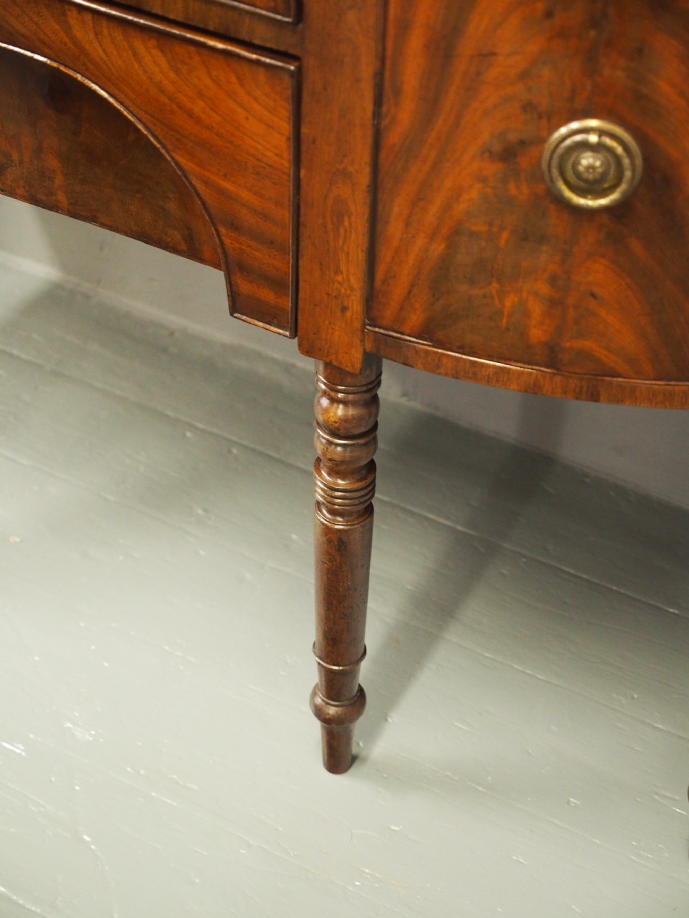 George III Mahogany Bowfront Sideboard View VIII