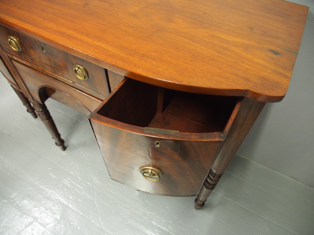 George III Mahogany Bowfront Sideboard View X