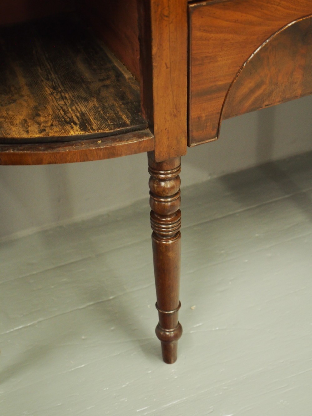George III Mahogany Bowfront Sideboard View XIII