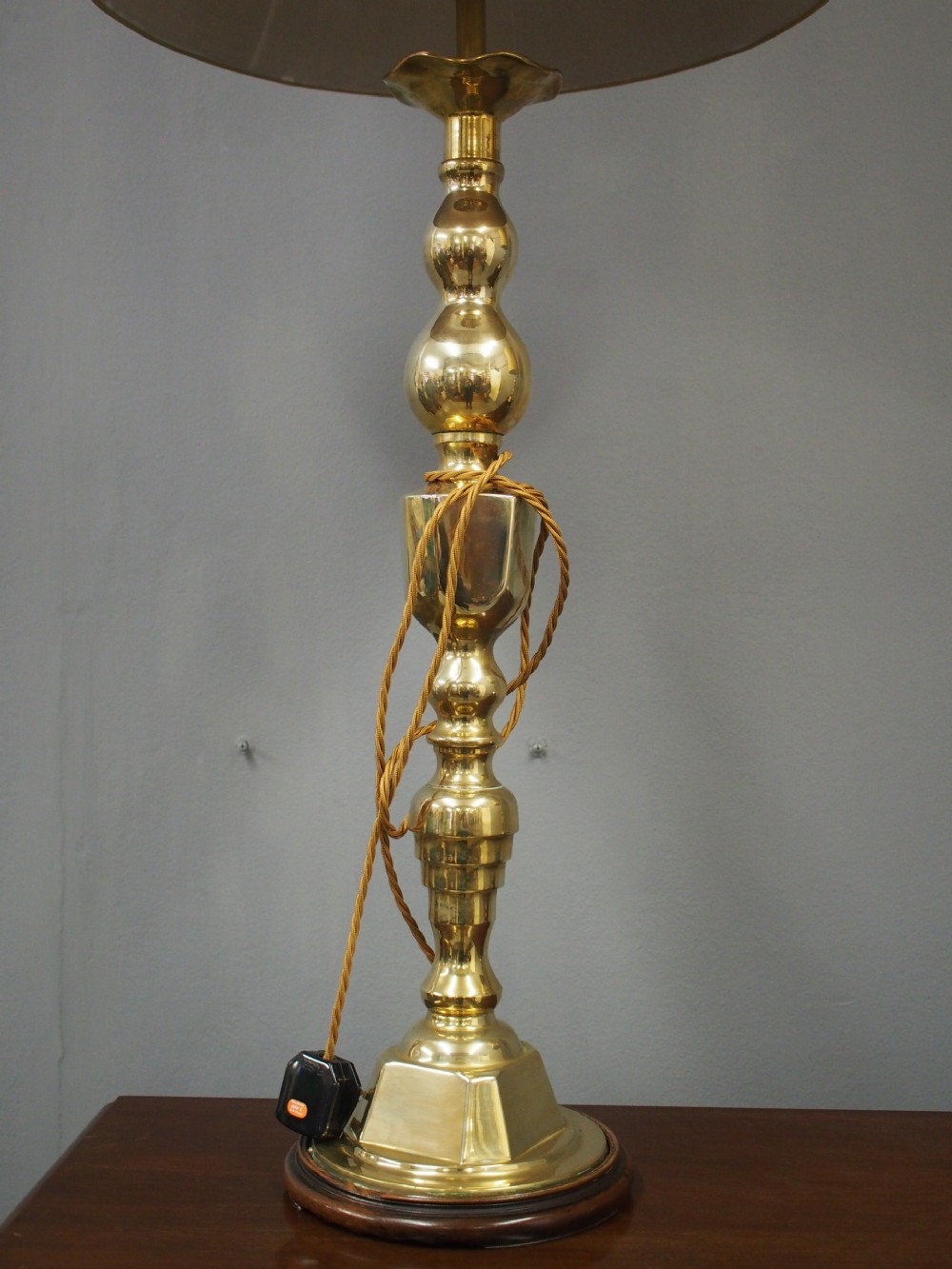 Matched Pair of Large Brass Lamps View VII
