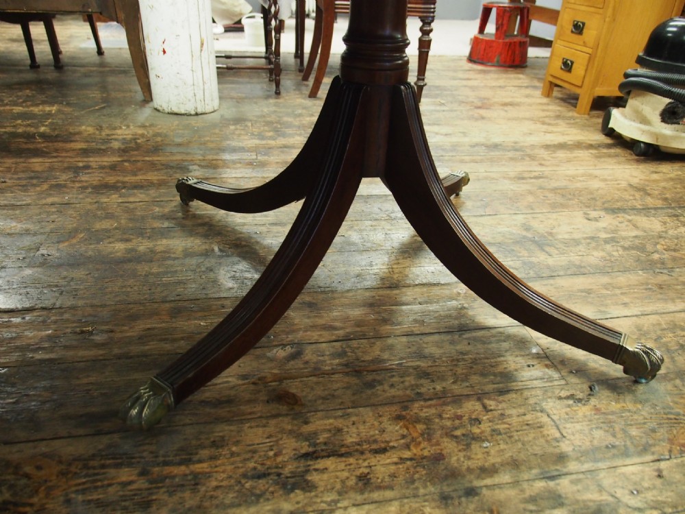 Regency Style Triple Pillar Mahogany and Rosewood Dining Table View V